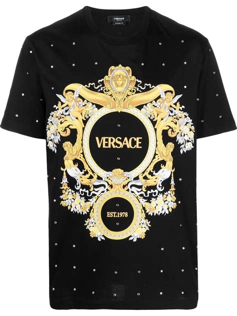 versace half medusa t shirt|versace baroque t shirt.